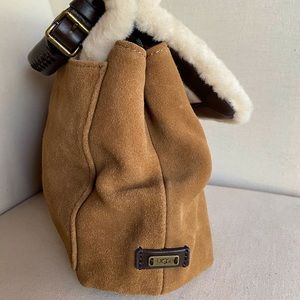 UGG suede crossbody bag + leather handle